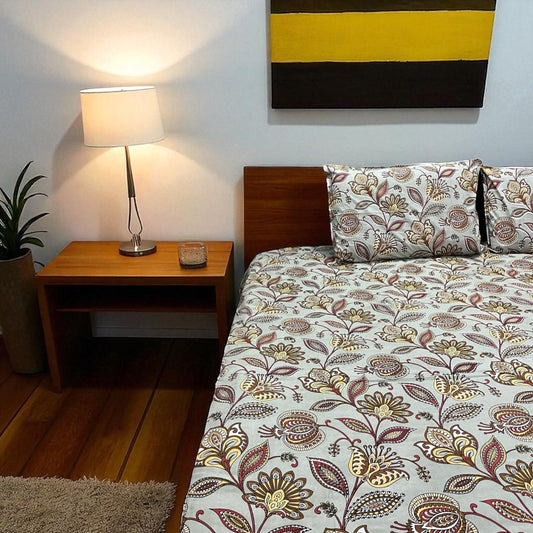 Signature Edit | Amber Blossom 100% Cotton King Size Bedsheet