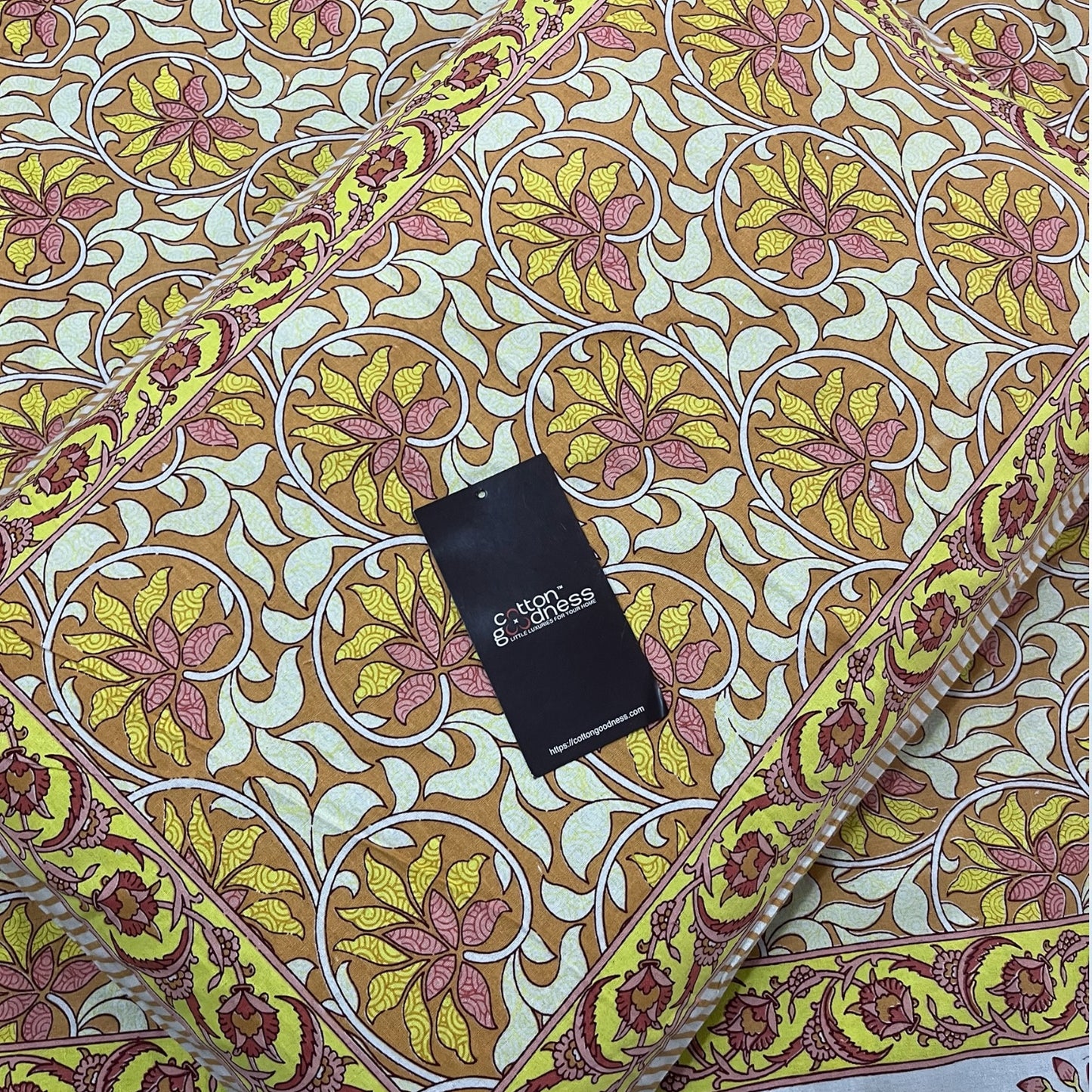 Gulmohar Yellow | Pure Cotton Bedsheet With Pillow Covers | 200 TC