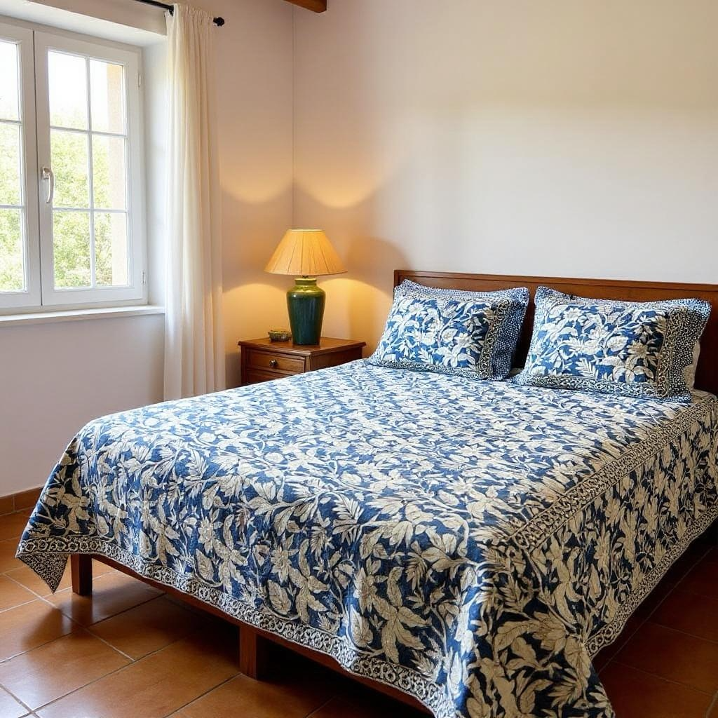 Everyday Edit | Blue Petal 100% Cotton Double Bedsheet