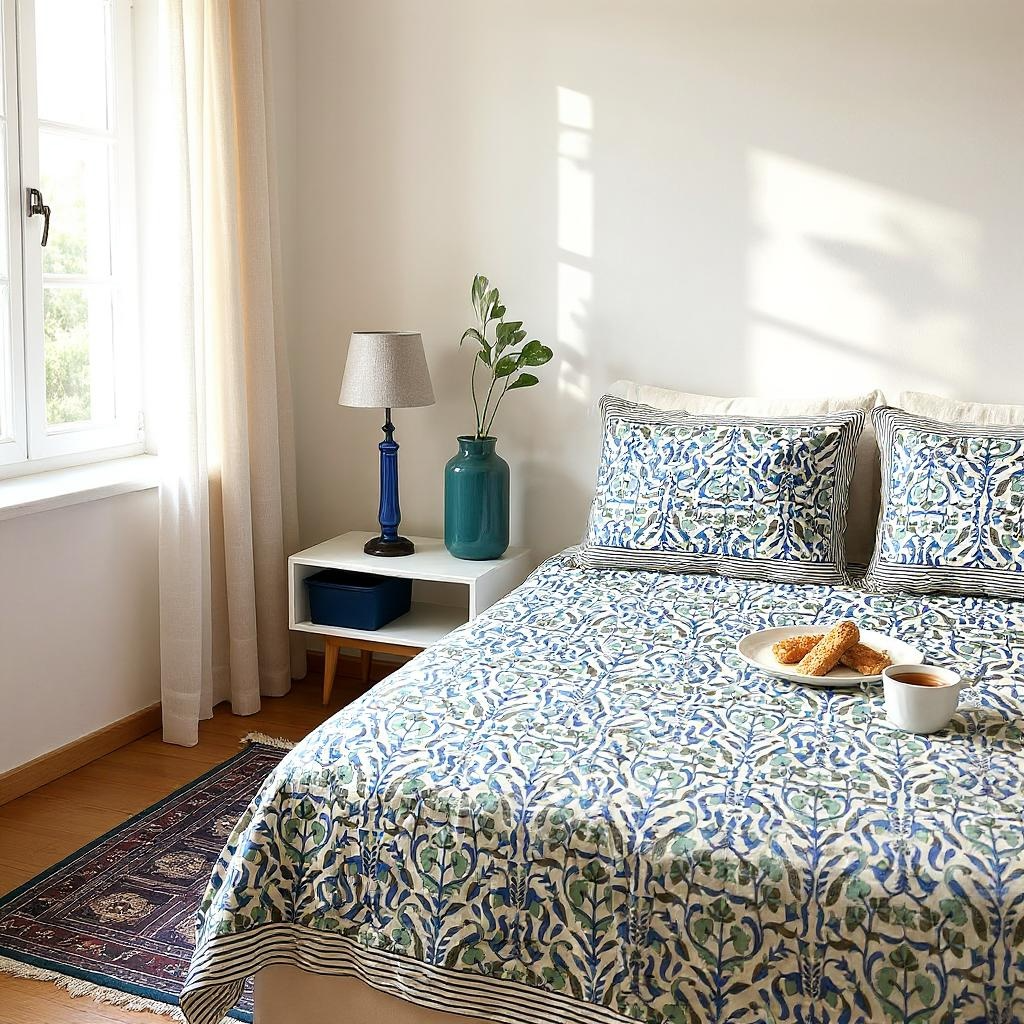 Everyday Edit | Blue Mirage 100% Cotton Double Bedsheet