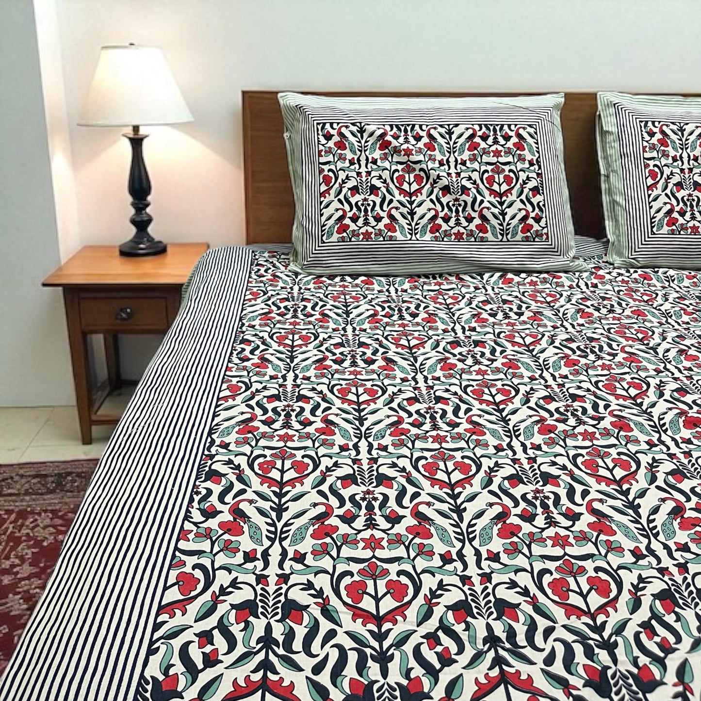 Everyday Edit | Crimson Mirage 100% Cotton Double Bedsheet
