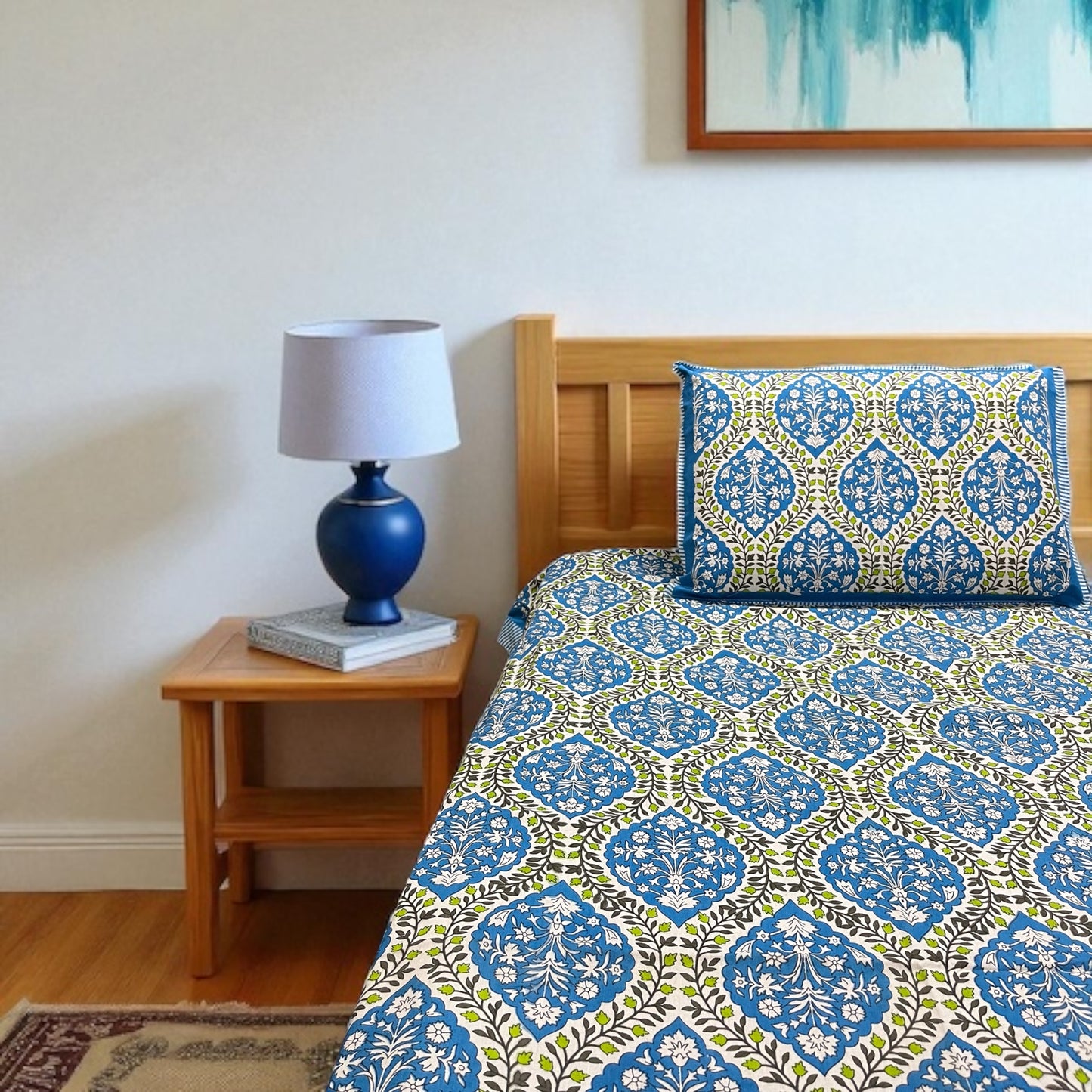 Everyday Edit | Blue Moonhaze 100% Cotton Double Bedsheet