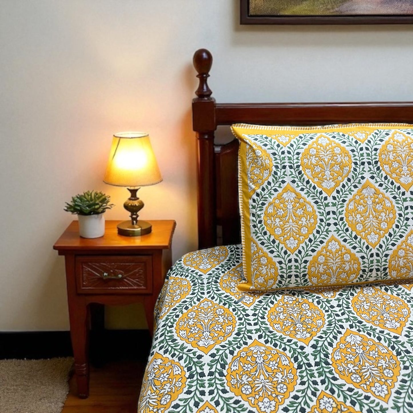 Everyday Edit | Yellow Moonhaze 100% Cotton Double Bedsheet