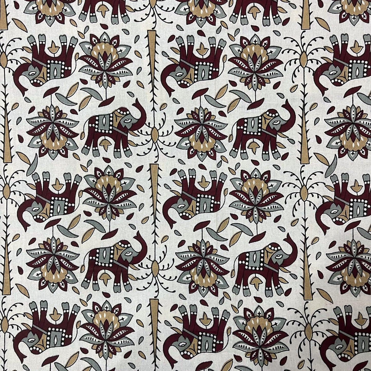 Cheerful Elephant Parade 200 TC Pure Cotton Flat Bedsheet with Pillow Covers Cotton Goodness