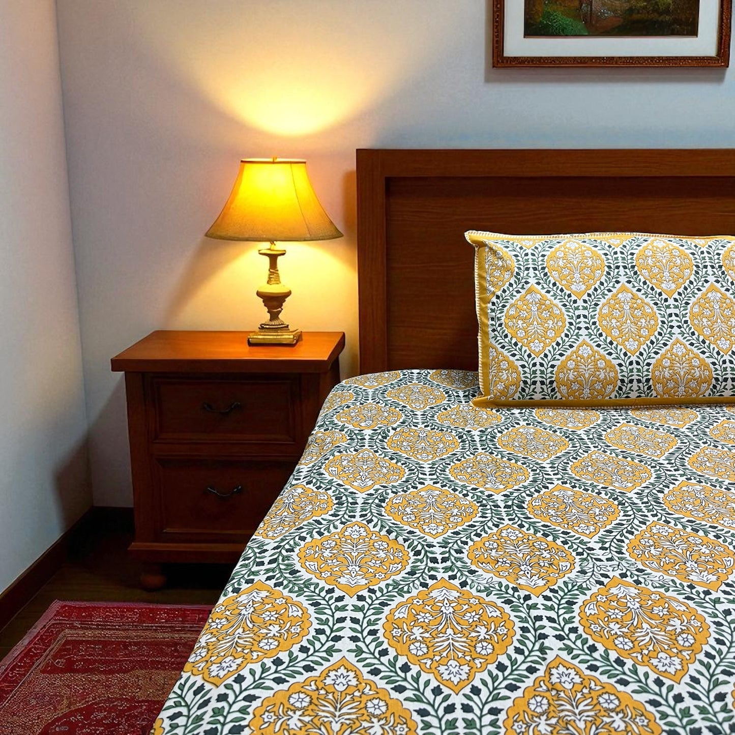 Everyday Edit | Yellow Moonhaze 100% Cotton Double Bedsheet