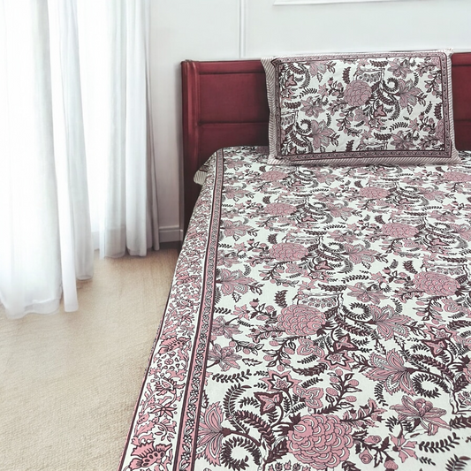 Grace Pure Cotton Bedsheet With 2 Pillow Covers 200 TC