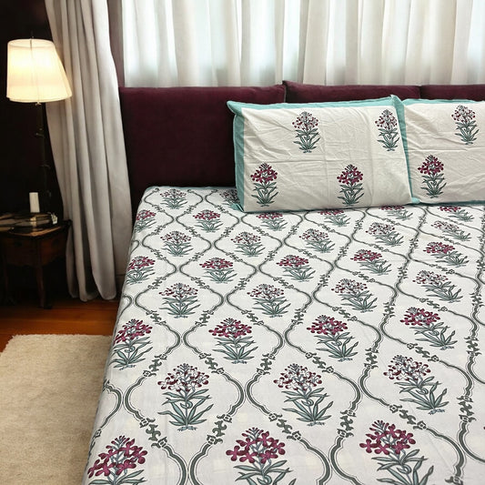 Gulbahar 100% Pure Cotton Bedsheet with Two Pillow Covers Online