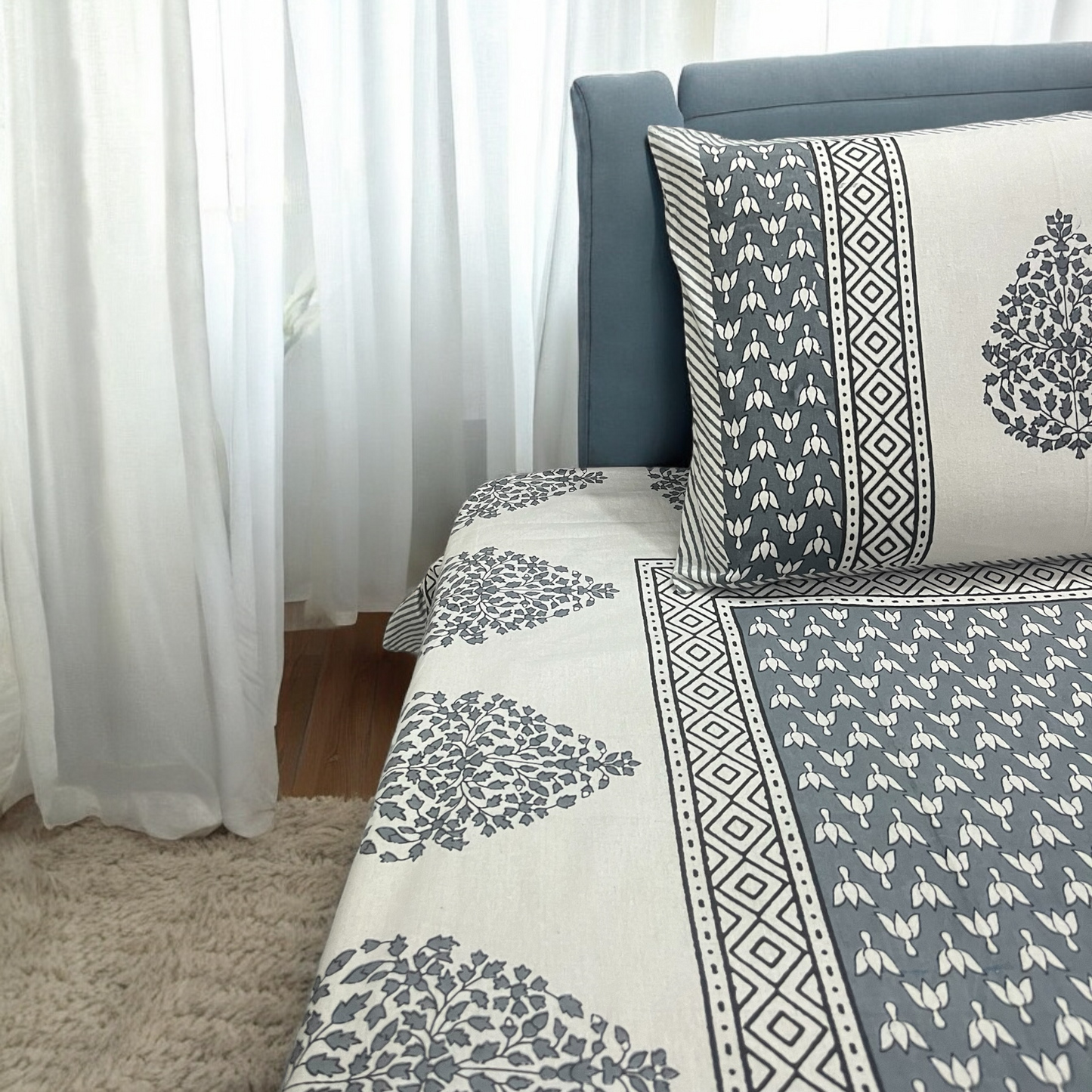 Imperial Blue 100% Pure Cotton Queen Size Bedsheet Cotton Goodness
