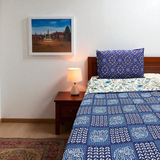 Everyday Edit | Twilight Indigo 100% Cotton Reversible Dohar (Single/Queen Size)