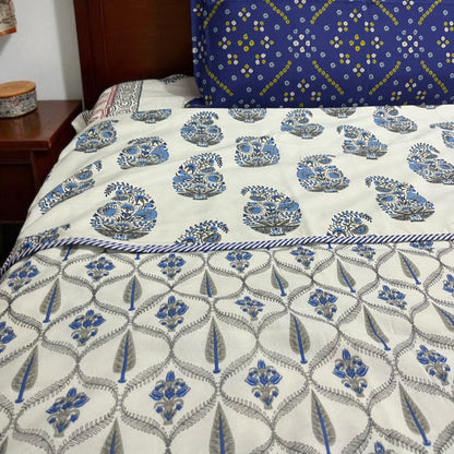 Everyday Edit | Moonlit Bloom 100% Cotton Reversible Dohar (Single/Queen Size)