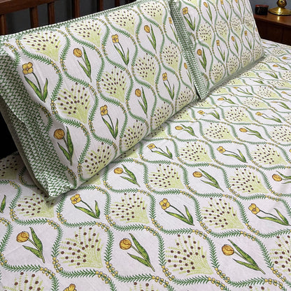 Signature Edit | Meadow Breeze 100% Cotton King Size Bedsheet