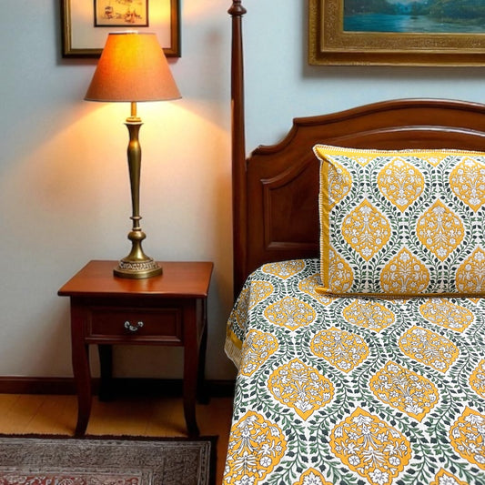 Everyday Edit | Yellow Moonhaze 100% Cotton Double Bedsheet