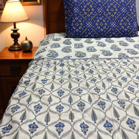 Everyday Edit | Moonlit Bloom 100% Cotton Reversible Dohar (Single/Queen Size)