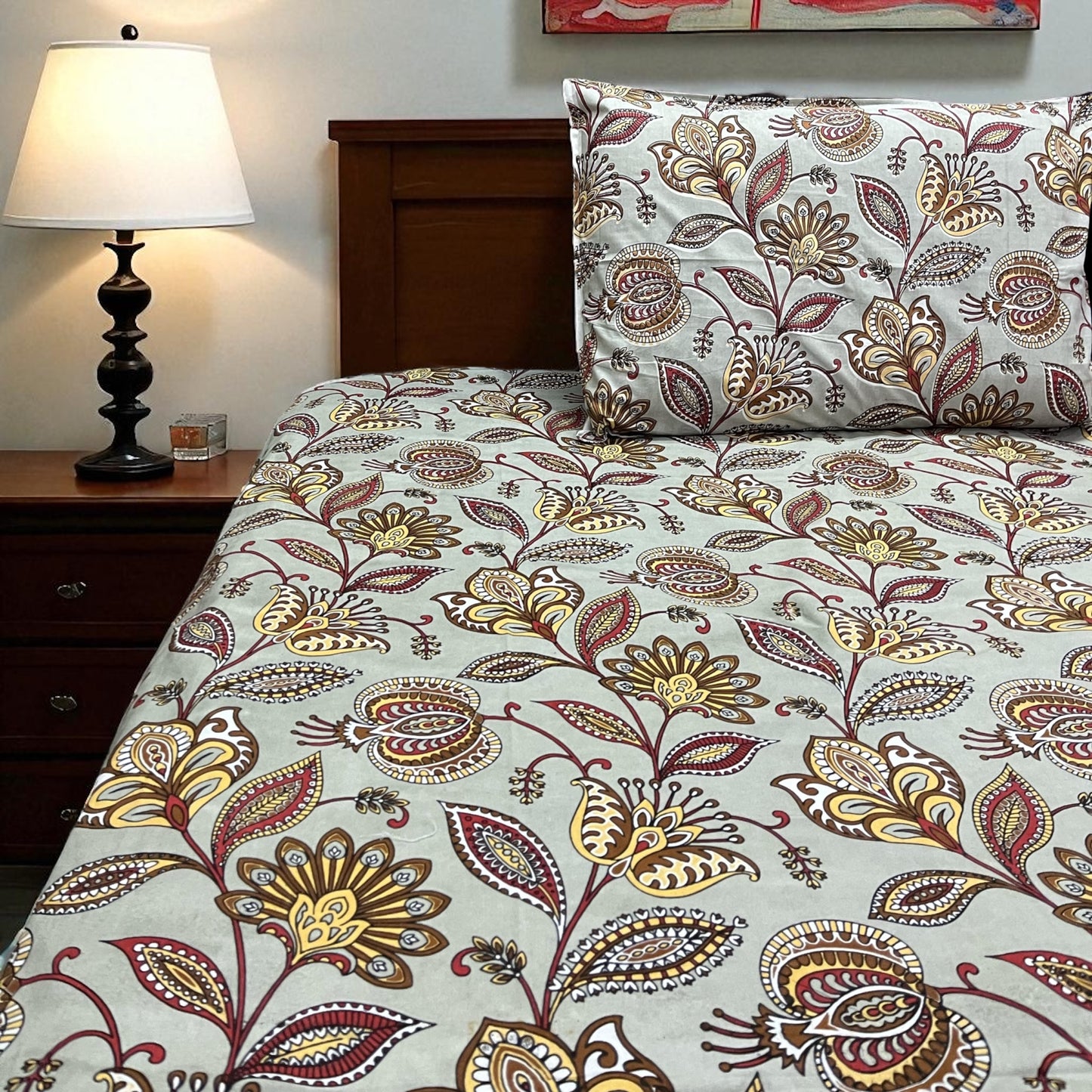 Signature Edit | Amber Blossom 100% Cotton King Size Bedsheet
