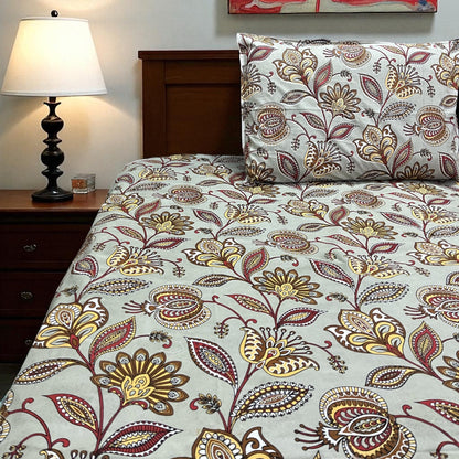 Signature Edit | Amber Blossom 100% Cotton King Size Bedsheet