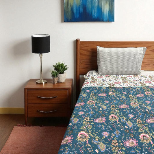 Everyday Edit | Midnight Bloom 100% Cotton Reversible Dohar (Single/Queen Size)