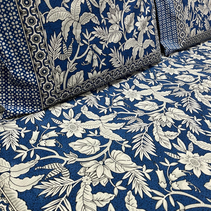 Everyday Edit | Blue Petal 100% Cotton Double Bedsheet