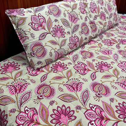 Signature Edit | Ruby Blossom 100% Cotton King Size Bedsheet