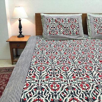 Everyday Edit | Crimson Mirage 100% Cotton Double Bedsheet