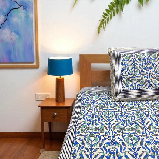 Everyday Edit | Blue Mirage 100% Cotton Double Bedsheet