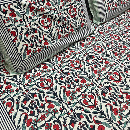 Everyday Edit | Crimson Mirage 100% Cotton Double Bedsheet