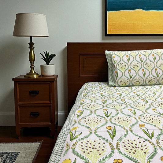 Signature Edit | Meadow Breeze 100% Cotton King Size Bedsheet