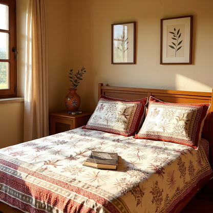 Signature Edit | Heritage Rust 100% Cotton King Size Bedsheet