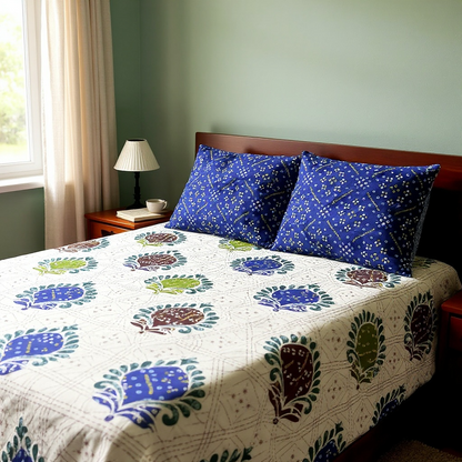 Signature Edit | Royal Indigo 100% Cotton King Size Bedsheet