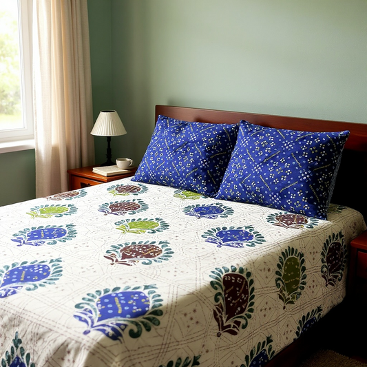 Signature Edit | Royal Indigo 100% Cotton King Size Bedsheet