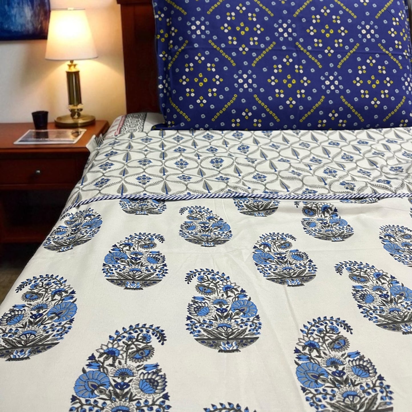 Everyday Edit | Moonlit Bloom 100% Cotton Reversible Dohar (Single/Queen Size)
