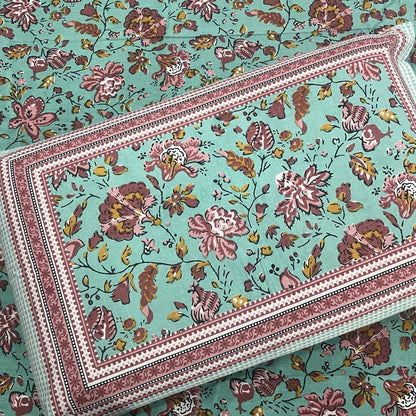  Aura Green Pure Cotton 200 TC Bedsheet With two Pillow Covers Cotton Goodness