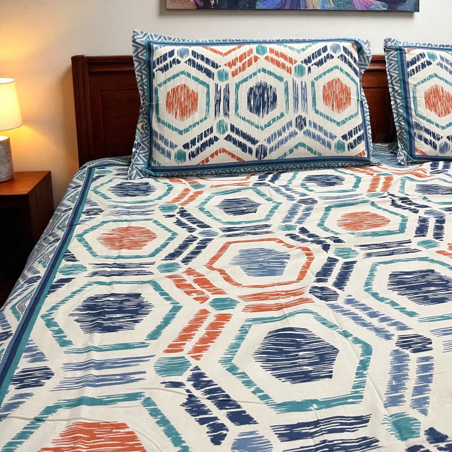 Signature Edit | Coral Prism 100% Cotton King Size Bedsheet