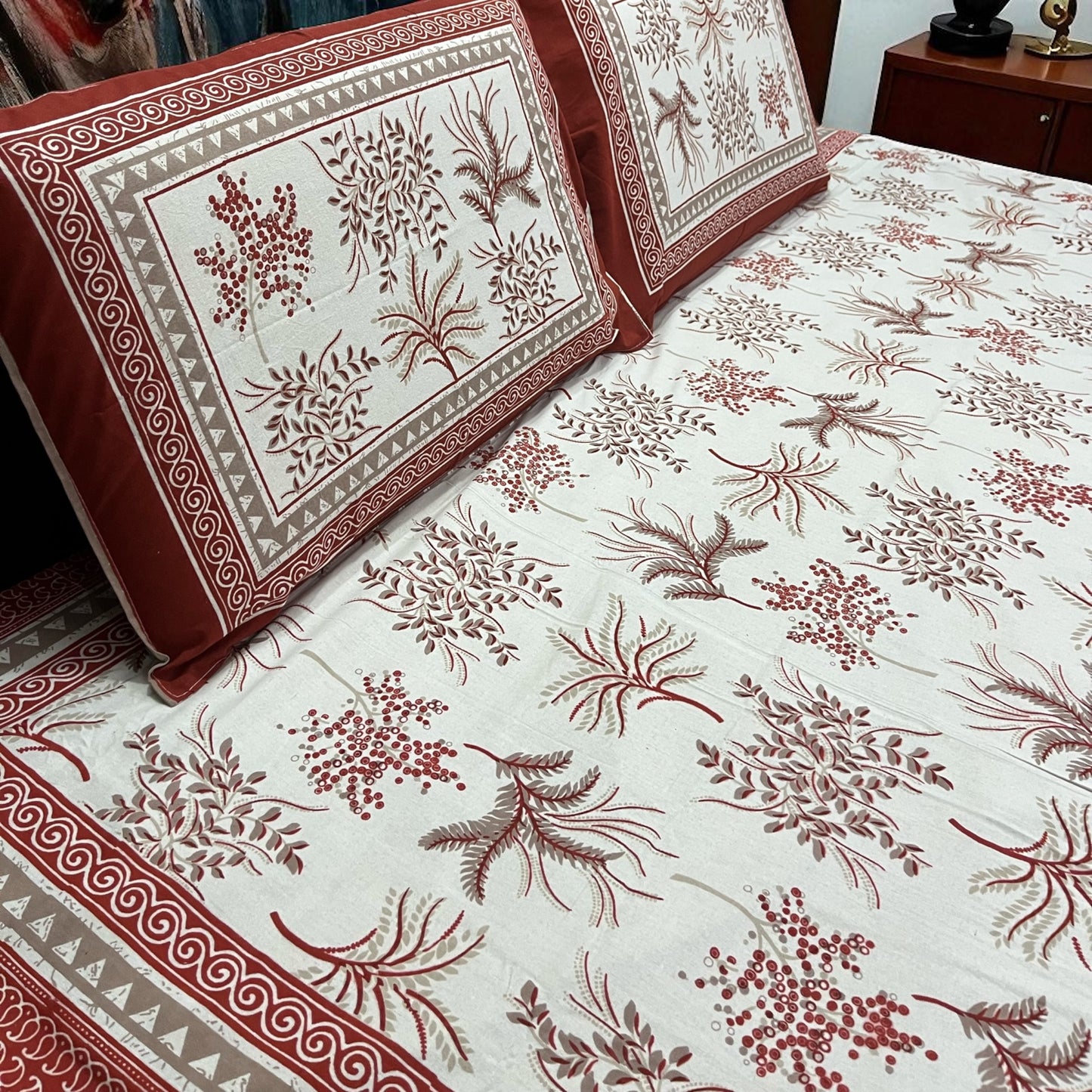 Signature Edit | Heritage Rust 100% Cotton King Size Bedsheet