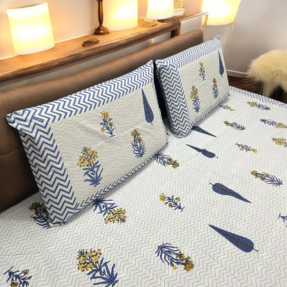 Bagheecha 200 TC Pure Cotton Bedsheet With Pillow Covers Cotton Goodness