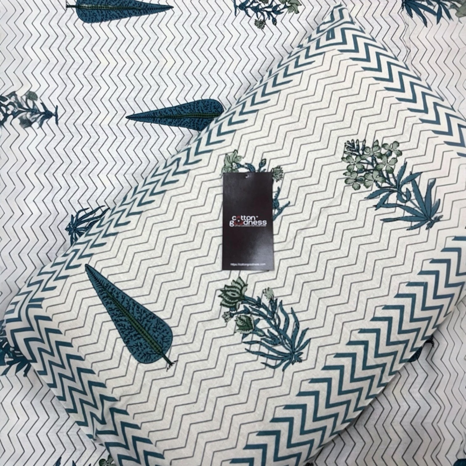 Bagheecha Blue 200 TC Pure Cotton Bedsheet With Pillow Covers Cotton Goodness
