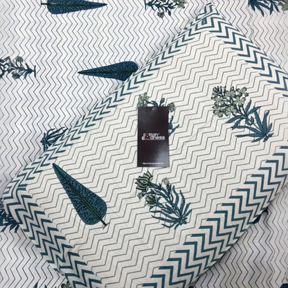 Bagheecha Blue 200 TC Pure Cotton Bedsheet With Pillow Covers Cotton Goodness