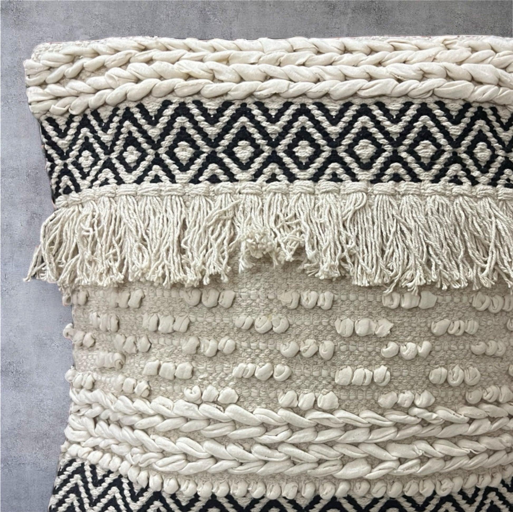 Best Soft Handloom Cotton Snow Loop Tufted Cushion Cover 18 X 18 Inches Cotton Goodness