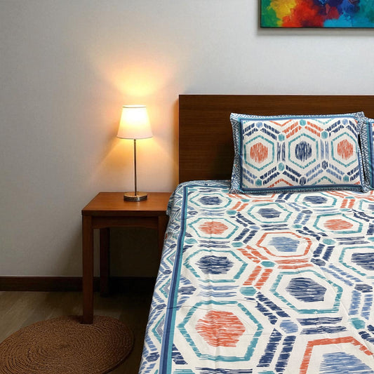 Signature Edit | Coral Prism 100% Cotton King Size Bedsheet