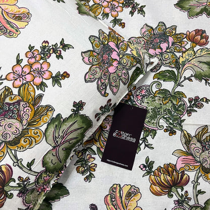 Chic Floral 100% Cotton Bedsheet With Pillow Covers