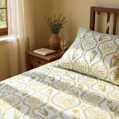 Signature Edit | Meadow Breeze 100% Cotton King Size Bedsheet