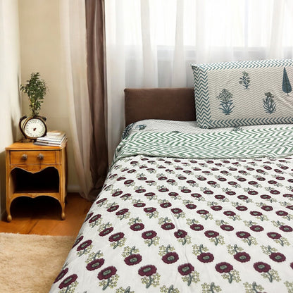 Dohar Rosy Pure Cotton Mulmul AC Comforter with reversible prints