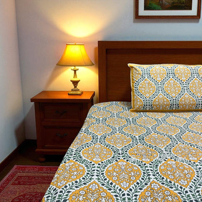 Everyday Edit | Yellow Moonhaze 100% Cotton Double Bedsheet