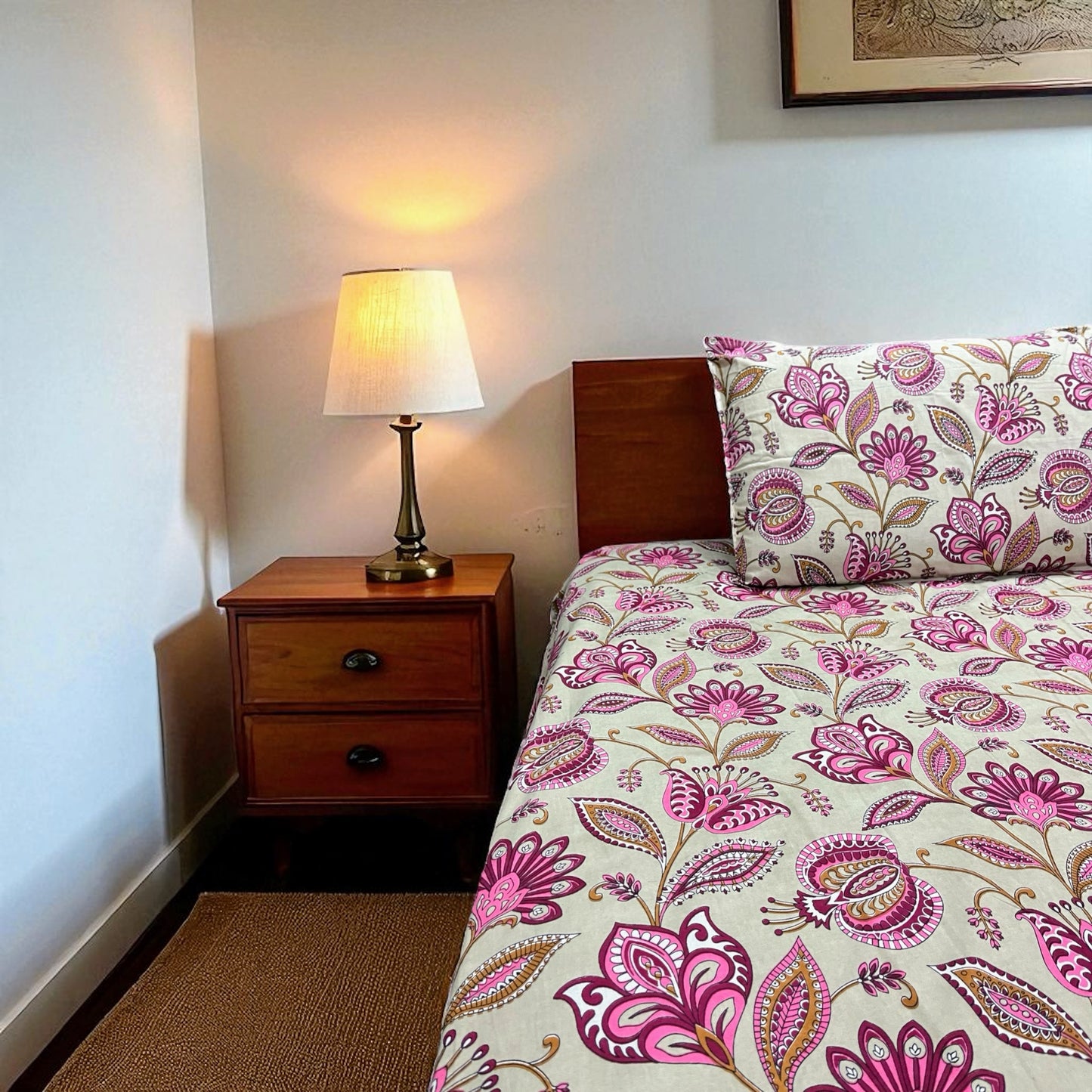 Signature Edit | Ruby Blossom 100% Cotton King Size Bedsheet