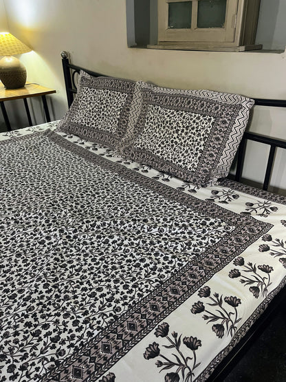 Spring Print | Pure Cotton Bedsheet With Pillow Covers | 200 TC