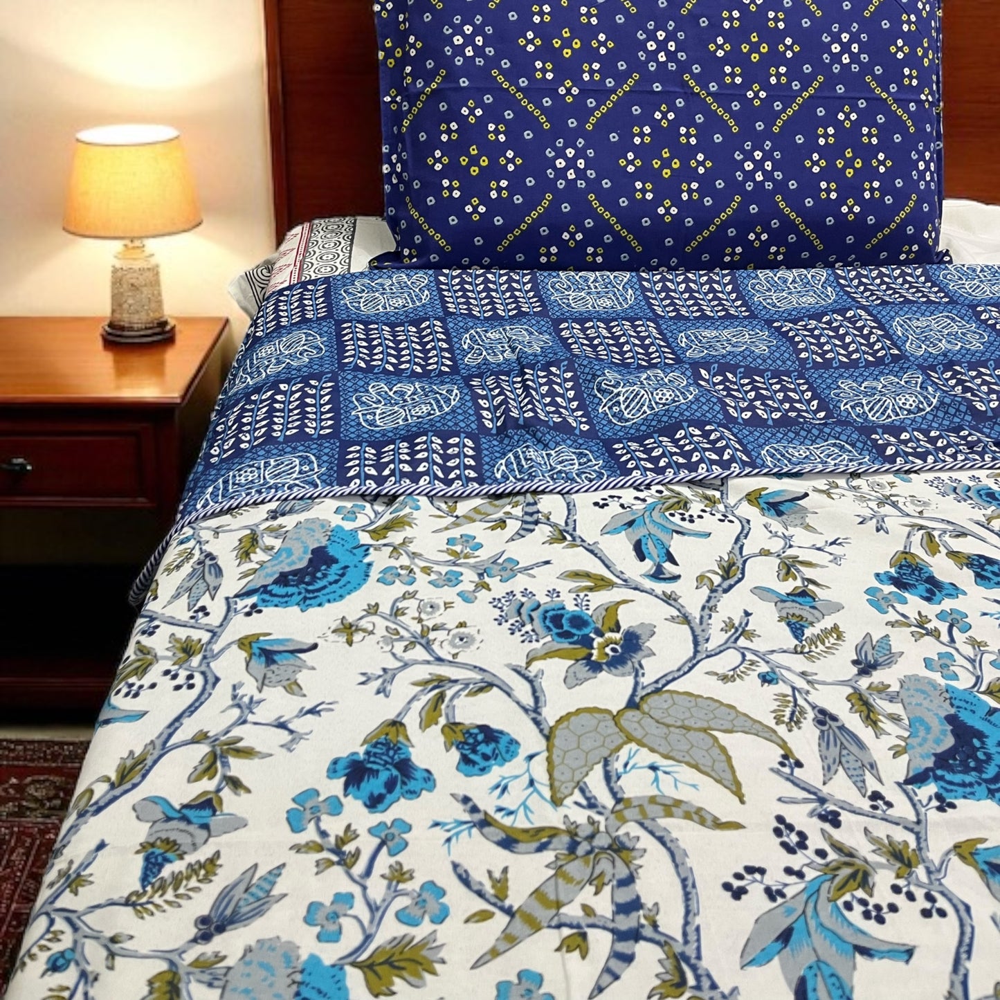 Everyday Edit | Twilight Indigo 100% Cotton Reversible Dohar (Single/Queen Size)