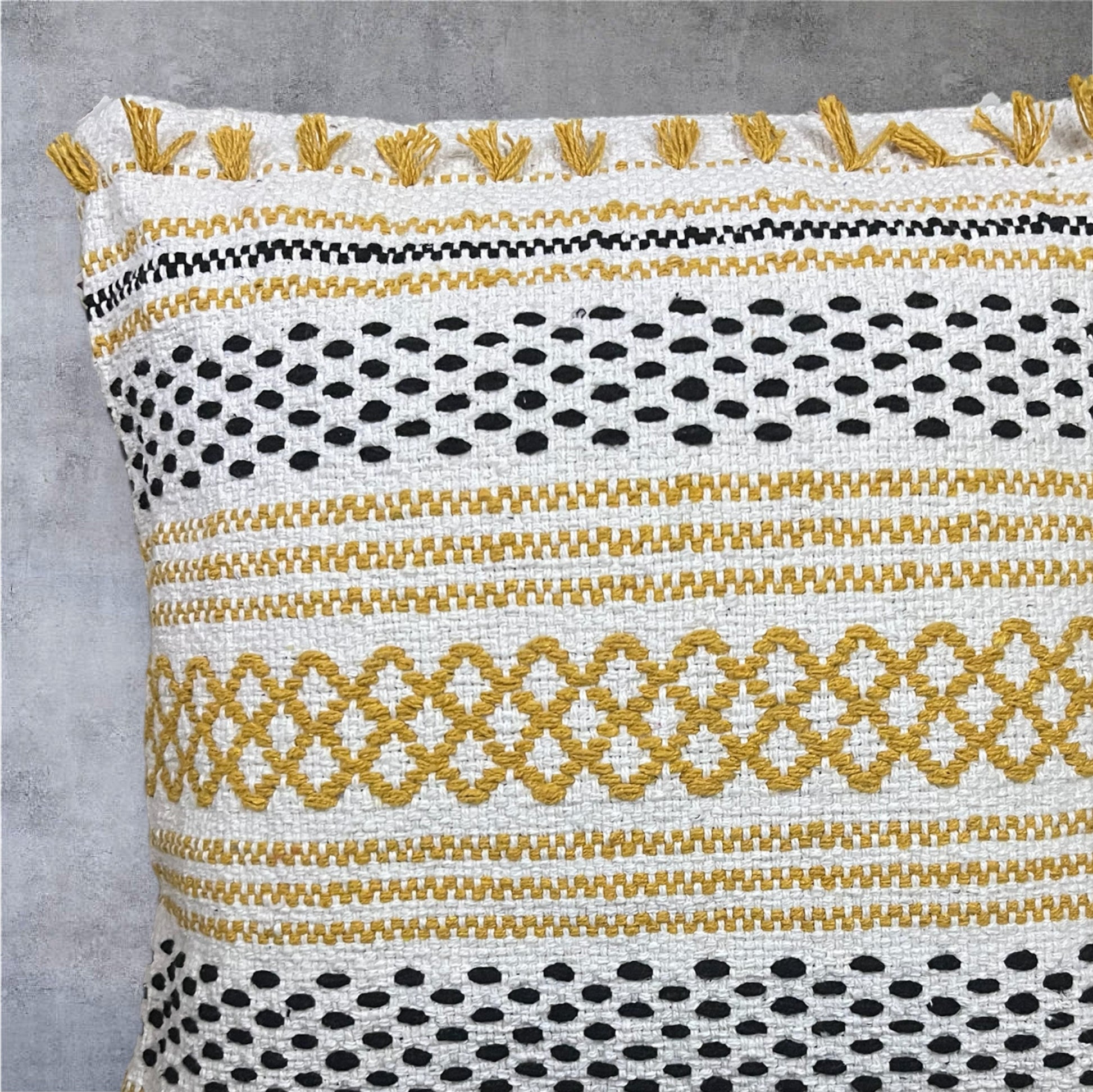 Golden Tufted Charm pure Cushion Cover Cotton Goodness