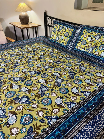 Gulbagh 100% Pure Cotton Double Bedsheet with 2 Pillow Covers  Cotton Goodness