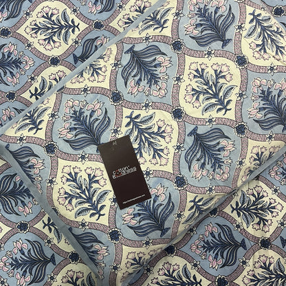 Gulfam Blue 100% Pure Cotton Bedsheet with Pillow Covers Cotton Goodness