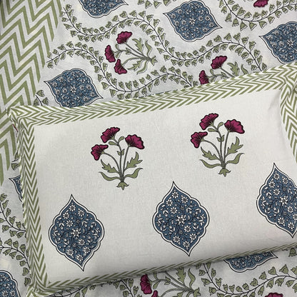 Gulzar Red Printed Cotton Bedsheet With Pillow Covers Cotton Goodness