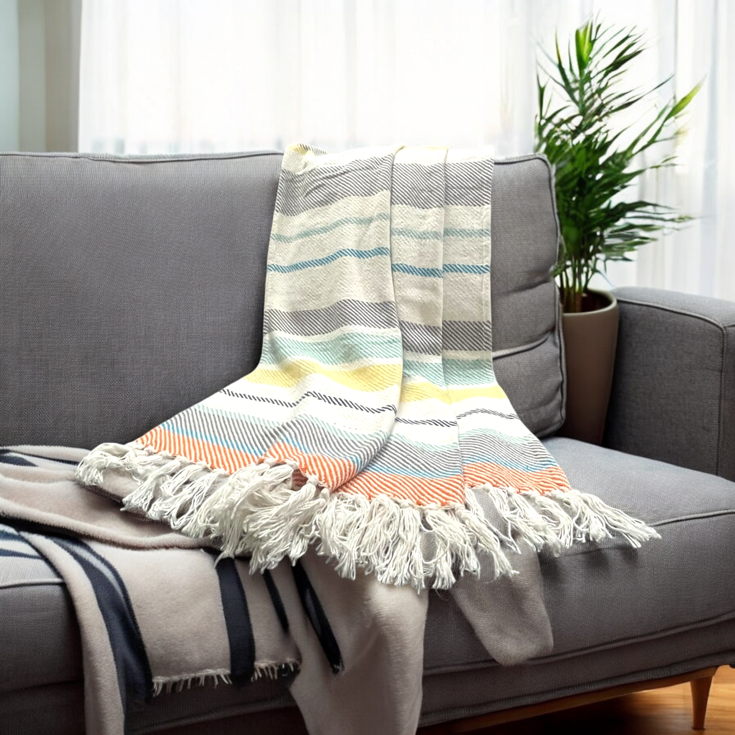 Handmade Pure Cotton Sofa Throw Blanket